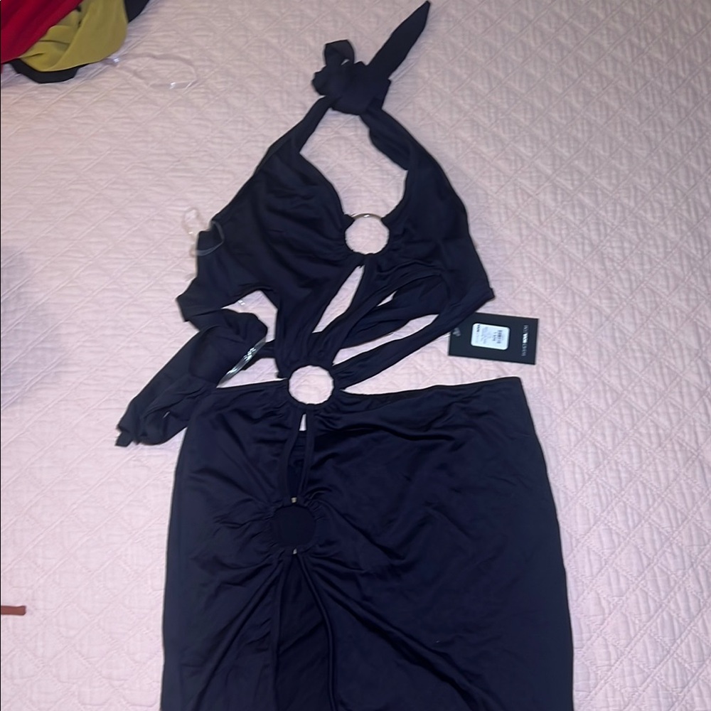 Chic Black Cutout Dress